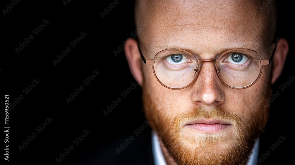 A bald man with glasses and a beard looking at the camera
