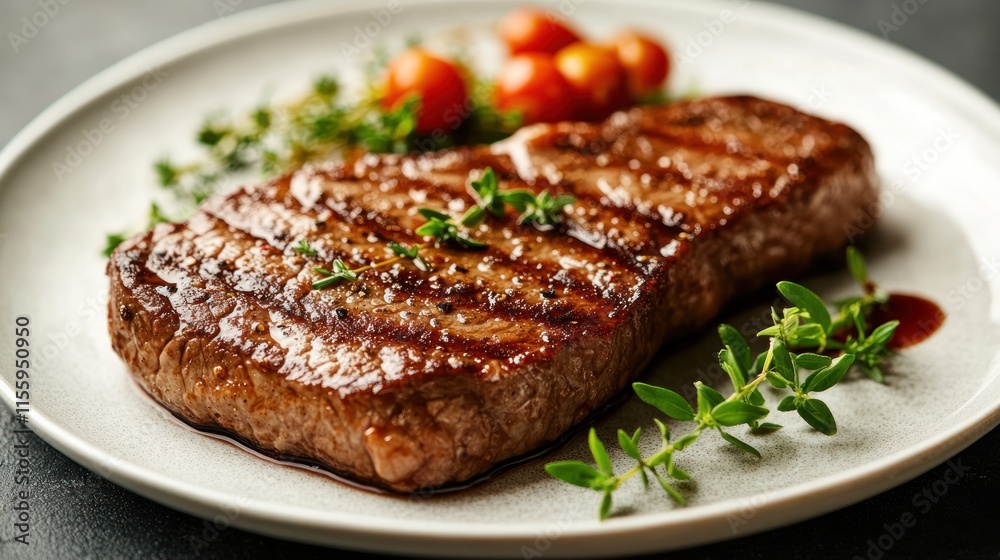 Grilled Steak with Thyme and Cherry Tomatoes Grilled Steak with Thyme and Cherry Tomatoes