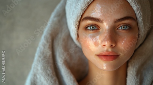 Relaxation and rejuvenation in a serene spa environment featuring a woman enj...