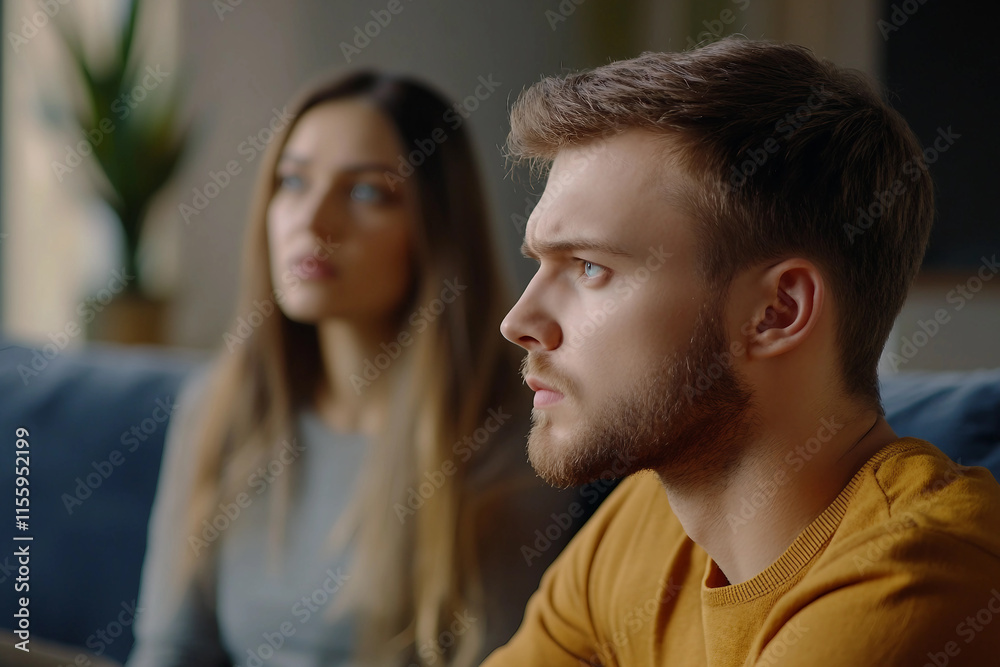 Generative AI Image of Family Couple in Conflict Highlighting Emotional Tension and Family Issues Generative AI Image of Family Couple in Conflict Highlighting Emotional Tension and Family Issues