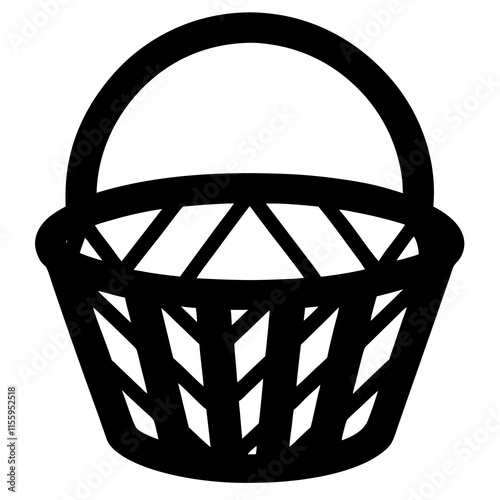 Simple Black and White Shopping Basket Icon