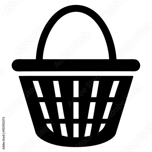 Simple Black and White Shopping Basket Icon