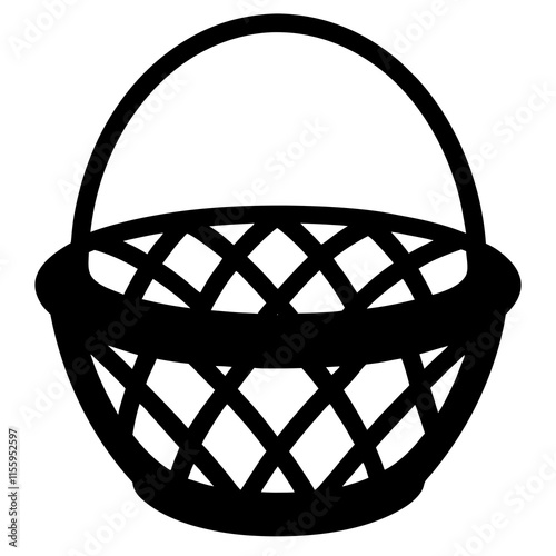 Simple Black and White Shopping Basket Icon