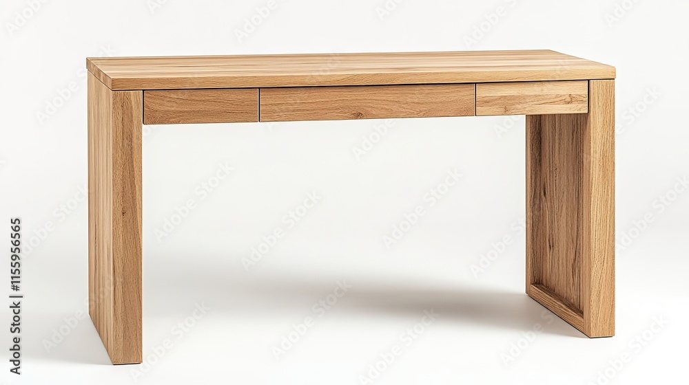 Stylish wooden desk with clean lines and minimalistic design, pe Stylish wooden desk with clean lines and minimalistic design, pe