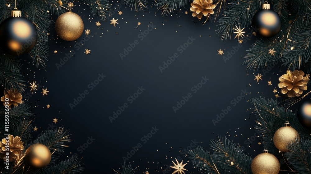 Celebrate New Year with a dazzling fireworks border design on a navy background Celebrate New Year with a dazzling fireworks border design on a navy background