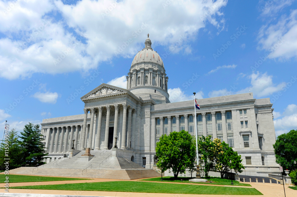 Obraz premium State Capitol Jefferson City Missouri where state laws are made and carried out for the .State of Missouri
