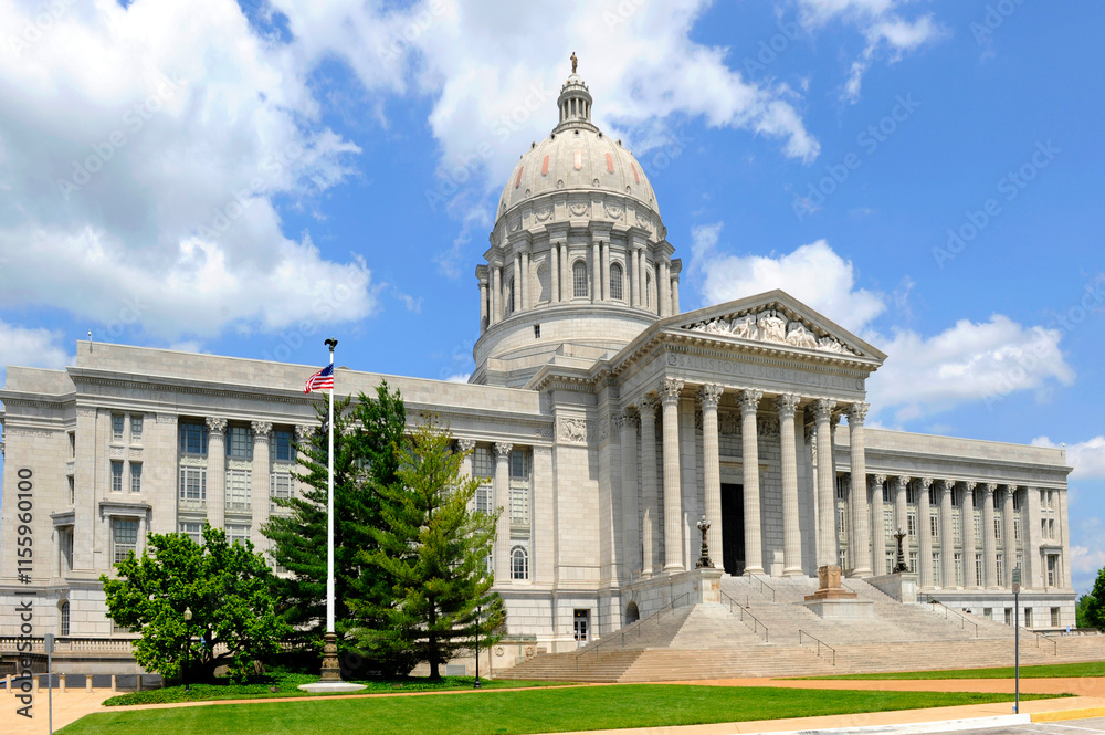 Obraz premium State Capitol Jefferson City Missouri where state laws are made and carried out for the .State of Missouri