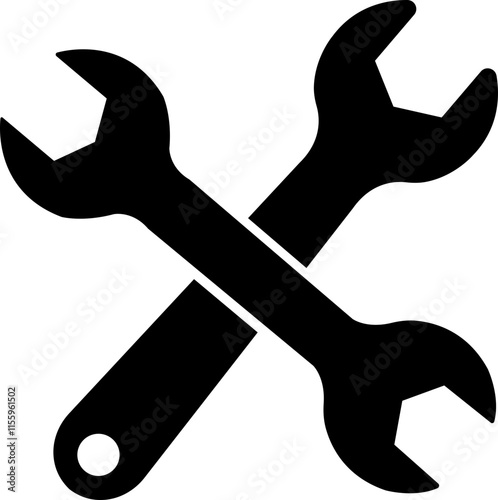 Wrench key icon. Simple wrench tool flat vector icon for web design on white background. Automotive Icon. Settings and repair, service sign - stock vector. Mechanic spanner vector.