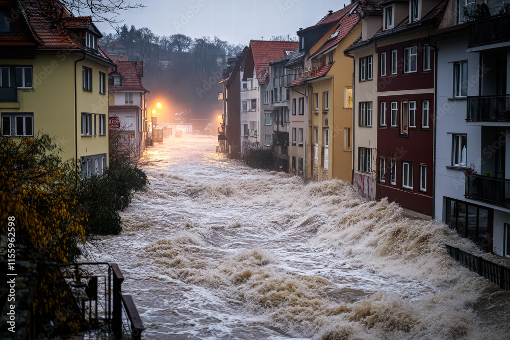 Dramatic flooding in a city where streets have been turned into raging ...