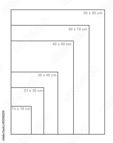 Wall posters sizes. vector illustration