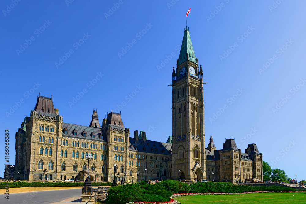 Parliament Hill Peace Tower Ottawa Ontario Canada National Capital City Center Block Parliament Hill Peace Tower Ottawa Ontario Canada National Capital City Center Block