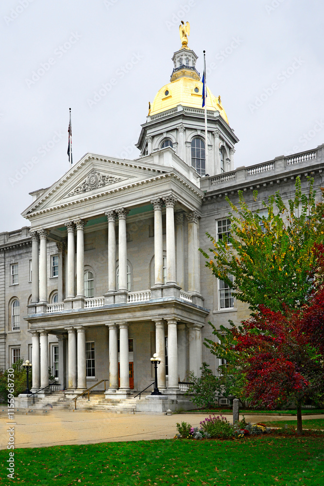 Fototapeta premium State Capitol Building Statehousein the city of Concord New Hampshire NH Capital. It is the political headquarters for all offficial state business for the state of New Hampshire.l