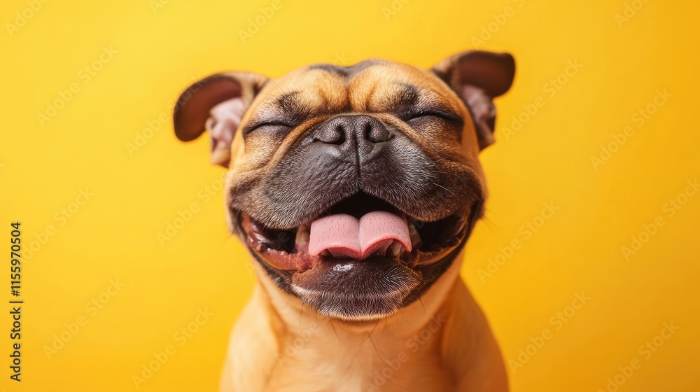 Happy dog with a joyful expression Happy dog with a joyful expression