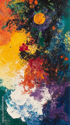 Colorful swirling clouds create an abstract art display in vibrant hues