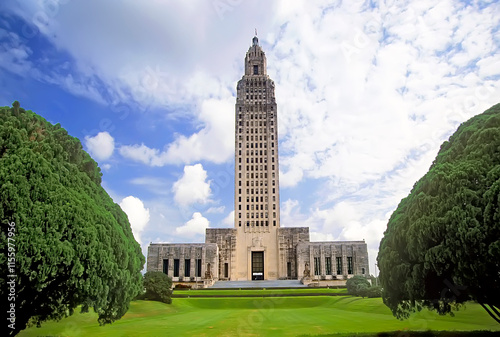 Bilde på lerret Baton Rouge Louisana and the State Capitol Building