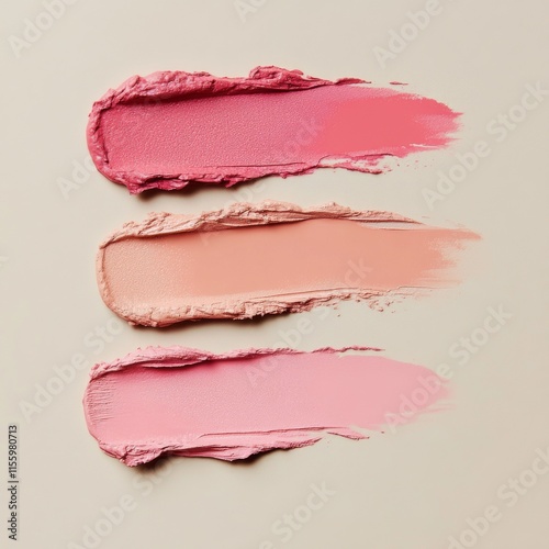 Various shades of cream and blush laid out on a neutral background for artistic purposes