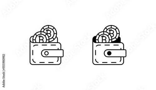 Cryptocurrency Wallet icon design with white background stock illustration
