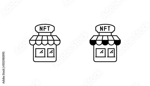 NFT Market Places icon design with white background stock illustration