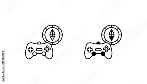 NFT Game icon design with white background stock illustration