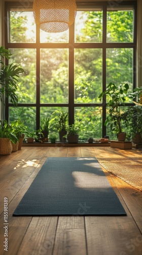 Morning yoga practice in a serene indoor space filled with plants