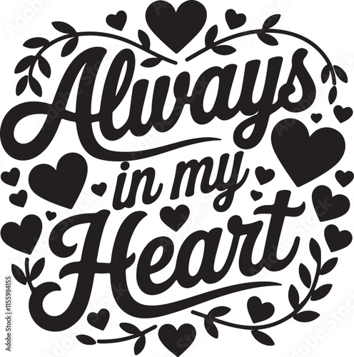 Awaya in my heart-vintage-vector-illustration. photo