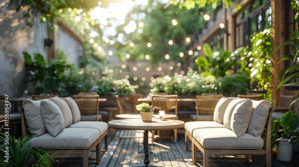 Serene Outdoor Cafe: A Tranquil Garden Oasis