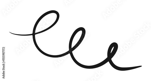 Doodle spring and spiral, hand drawn coil icon. Vector flexible line for your design. Single element