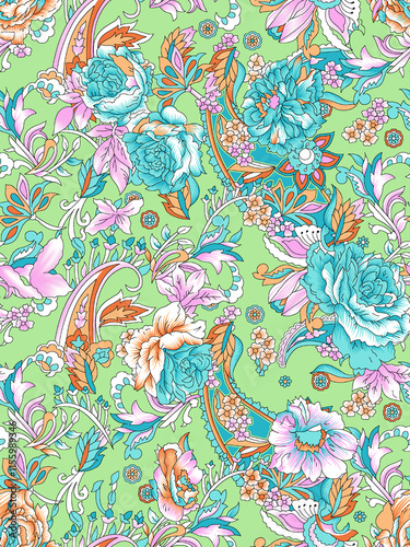 Geometric Drift: Digital Abstract Allover Print