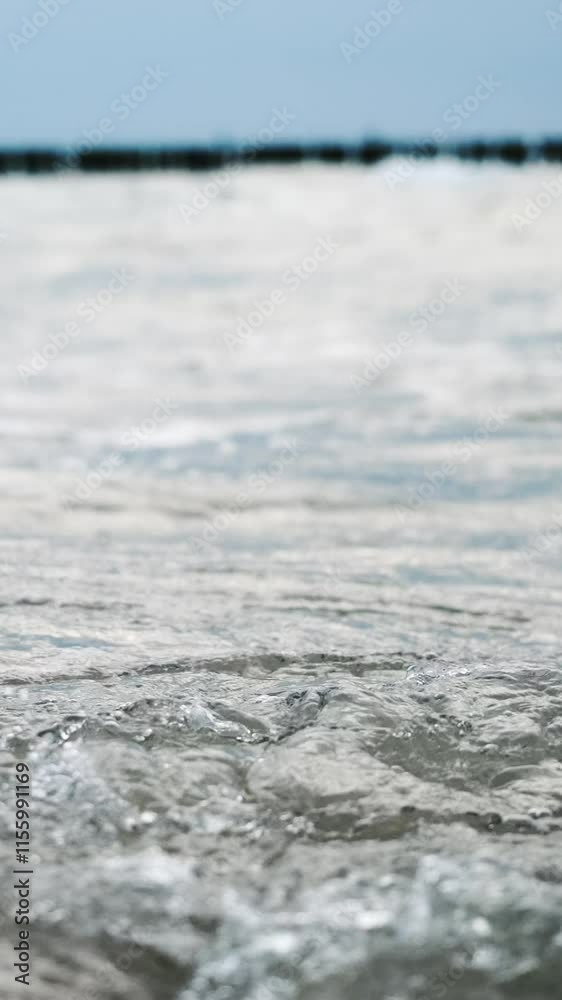 Waves Running Close Up On Sea Water In Slow Motion Waves Running Close Up On Sea Water In Slow Motion