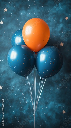 Colorful balloons and stars create a vibrant celebration backdrop for parties...