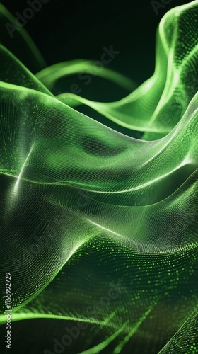 Abstract green shapes create a harmonious composition in modern artwork