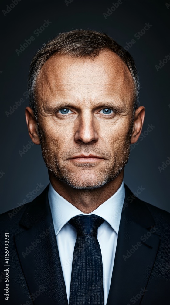 A man in a suit and tie looking at the camera A man in a suit and tie looking at the camera