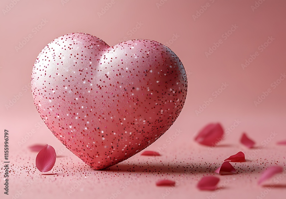 Fototapeta premium Heart adorned with delicate petals
