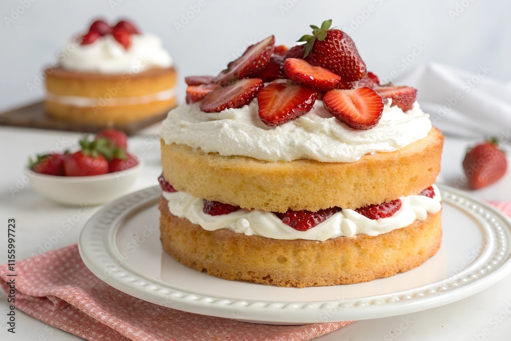 Strawberry Shortcake with Whipped Cream Topping Strawberry Shortcake with Whipped Cream Topping