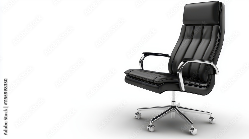 Obraz premium A comfortable office chair with ergonomic features on a white isolated background