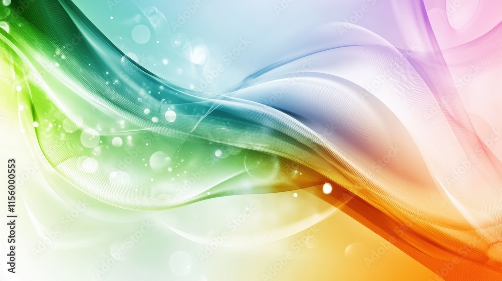Obraz premium Abstract colorful gradient background with flowing waves and light effects.