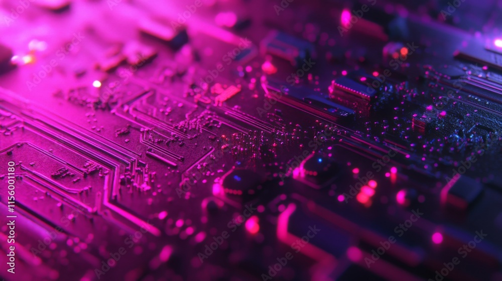 Obraz premium Modern Circuit Board with Clean Lines and Textures