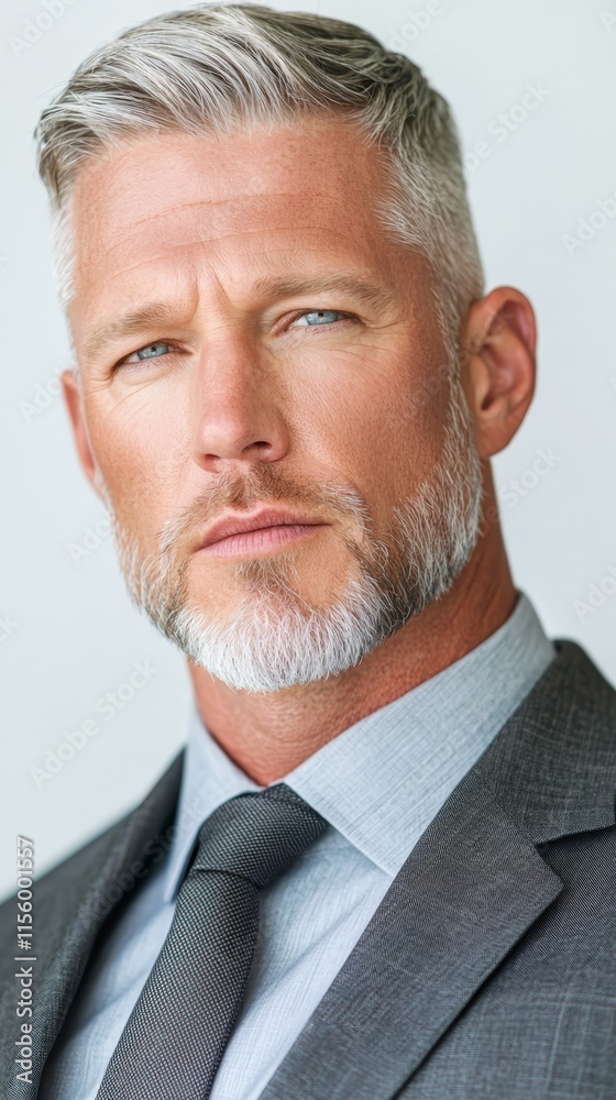 A man in a suit and tie looking at the camera A man in a suit and tie looking at the camera