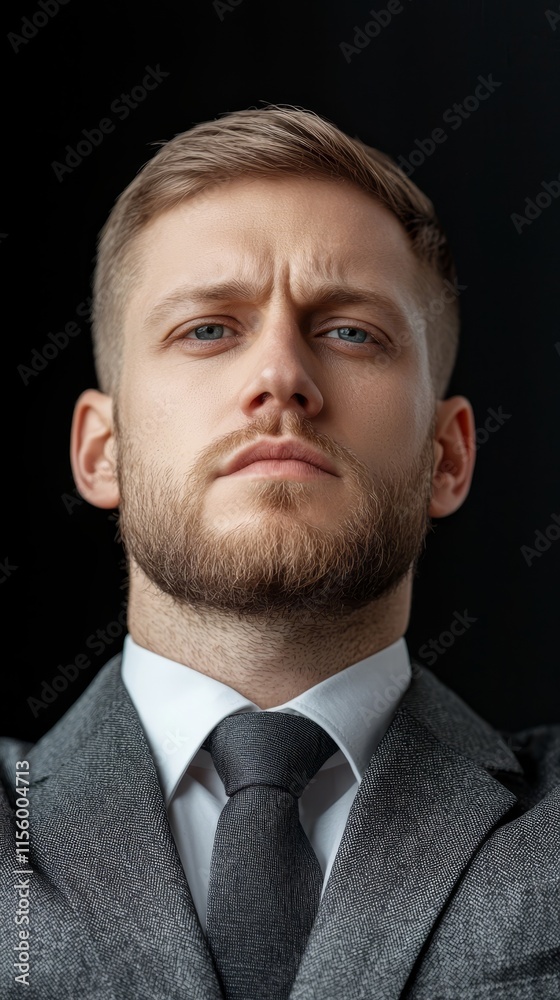 A man with a beard wearing a suit and tie A man with a beard wearing a suit and tie