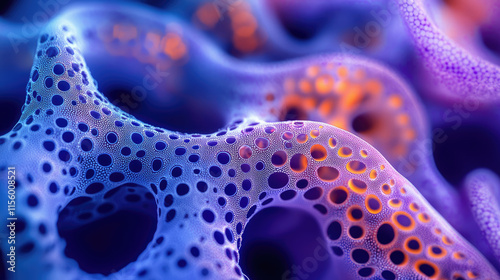 Abstract macro image of colorful organic structures with vivid colors and detail