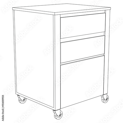 Hotel trolley tray on cart. Vector illustration isolated on white background.