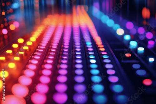 Colorful abstract lights display creating a vibrant digital atmosphere in an ...