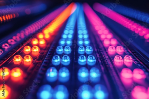 Colorful abstract lights display creating a vibrant digital atmosphere in an ...