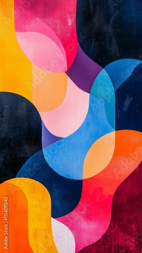 Vibrant abstract art with swirling colors and patterns creating a dynamic vis...