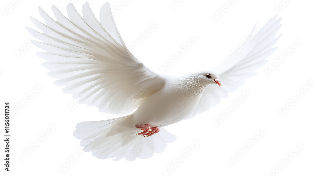 Fototapeta premium White dove flying, cut out