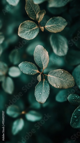 Lush green leaves of a climbing plant thriving in natural sunlight with vibra...
