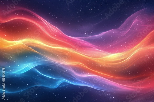 Colorful waves of fluid motion create a mesmerizing abstract background for c...