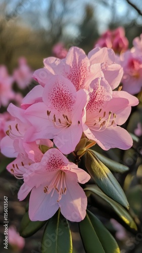 Vibrant pink flowers bloom in a sunny garden during early autumn afternoon
