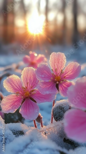 Vibrant pink flowers bloom in a sunny garden during early autumn afternoon