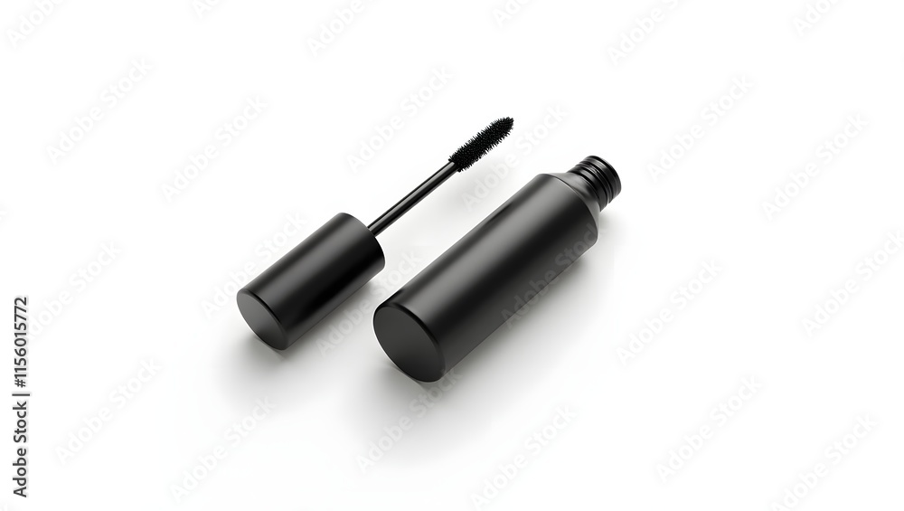 Mock-up, Black Mascara on white background. Mock-up, Black Mascara on white background.